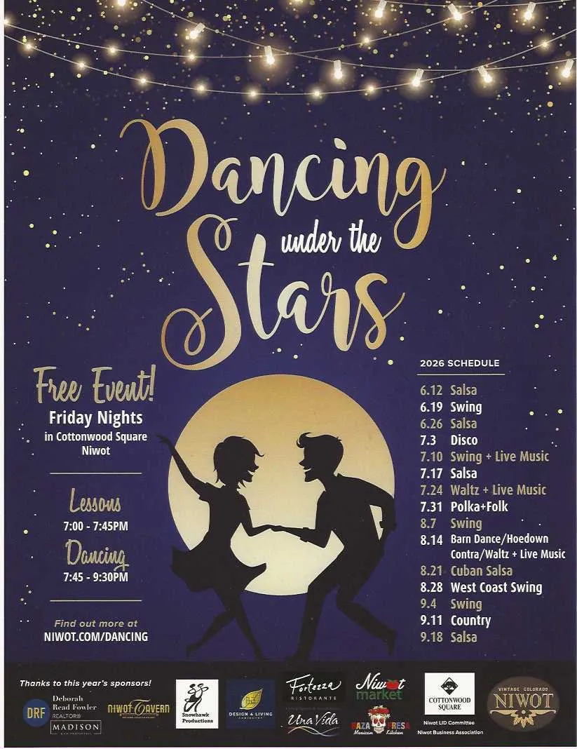 The 2026 Dancing Under the Stars Schedule.