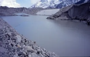 Lake in middle of Ngozumpa glacier.