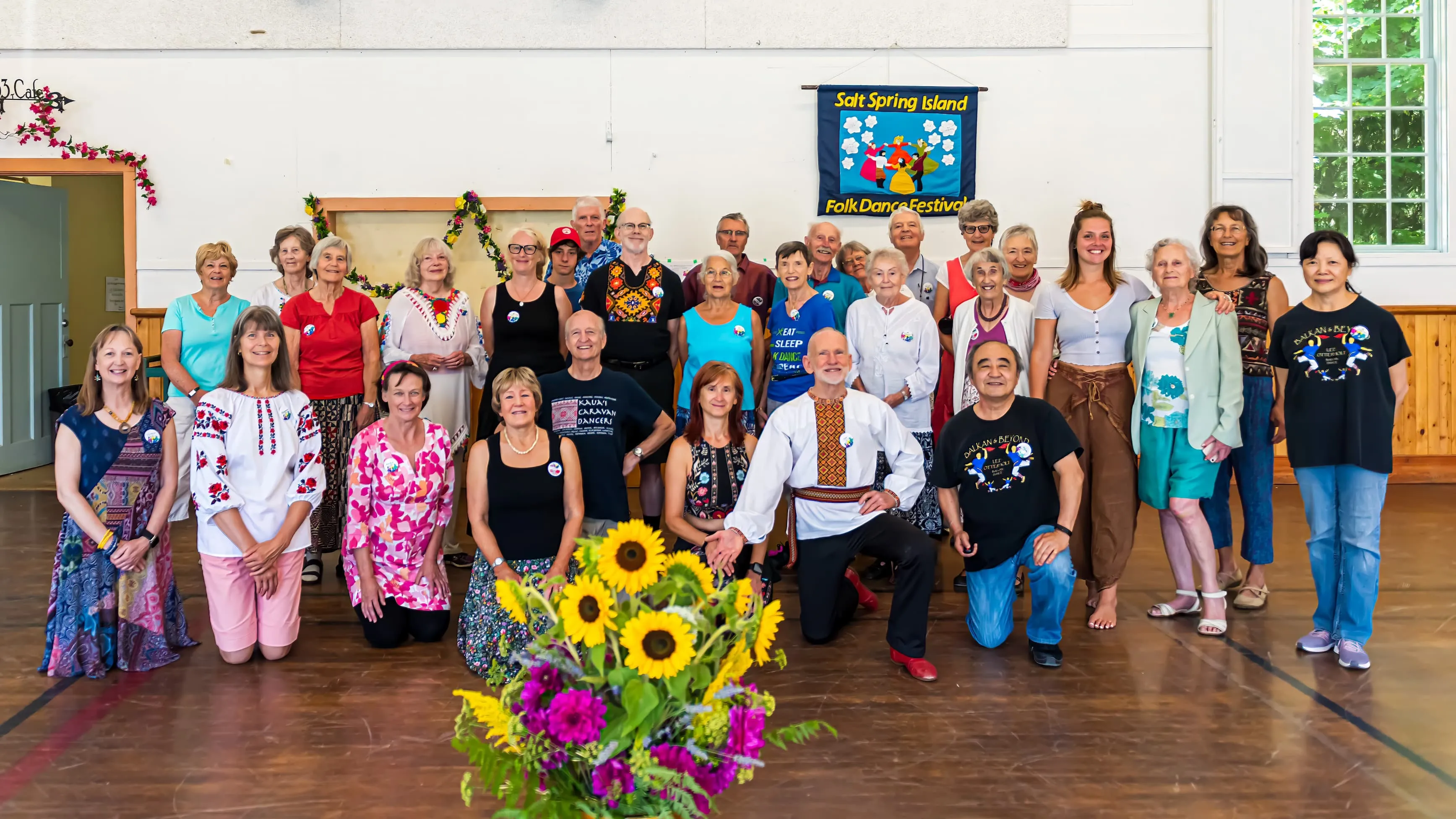 A group photo of the Postoley Dance Ensemble at a workshop.